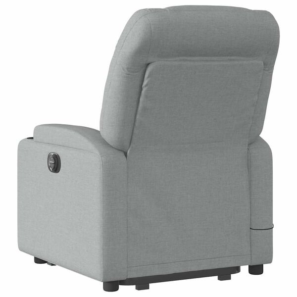 vidaXL Stand up Massage Recliner Chair Light Grey Fabric