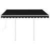 vidaXL Automatic Retractable Awning with Posts 3x2.5 m Anthracite