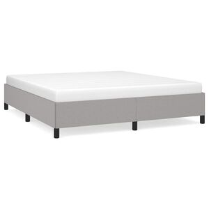 vidaXL Bed Frame without Mattress Light Grey 193x203 cm King Fabric