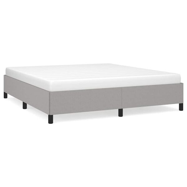 vidaXL Bed Frame without Mattress Light Grey 193x203 cm King Fabric