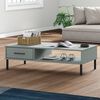 vidaXL Coffee Table with Metal Legs Grey Solid Wood Pine OSLO