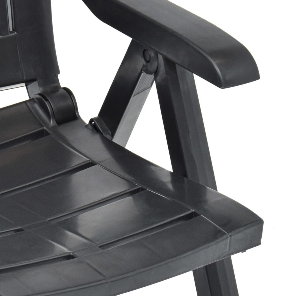 vidaXL Garden Reclining Chairs 2 pcs Plastic Anthracite