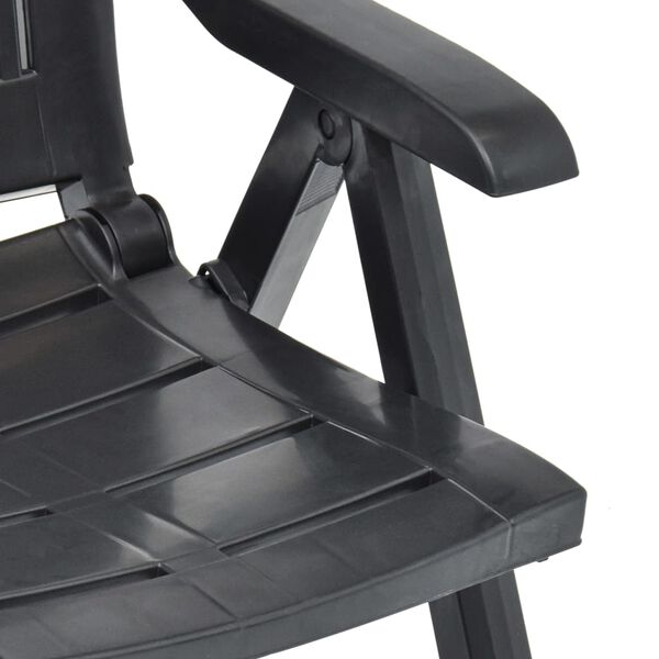vidaXL Garden Reclining Chairs 2 pcs Plastic Anthracite