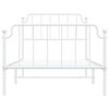 vidaXL Metal Bed Frame without Mattress with Footboard&nbsp;White 100x190cm