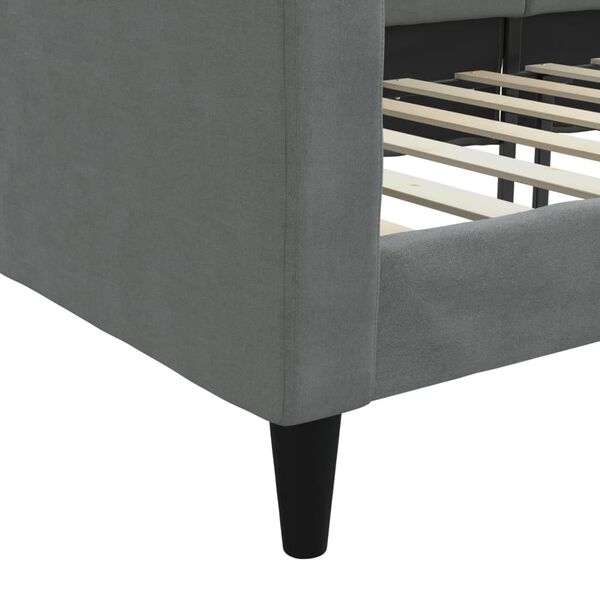 vidaXL Day Bed without Mattress Dark Grey 100x190 cm Fabric