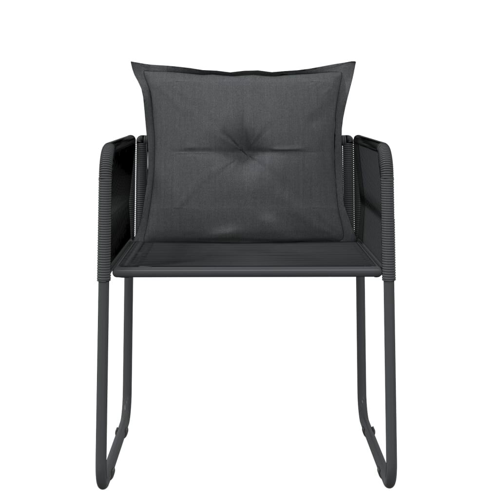 vidaXL 3 Piece Garden Dining Set Black