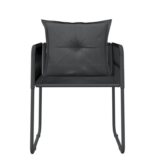 vidaXL 3 Piece Garden Dining Set Black