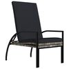vidaXL Sun Lounger with Footrest PE Rattan Grey
