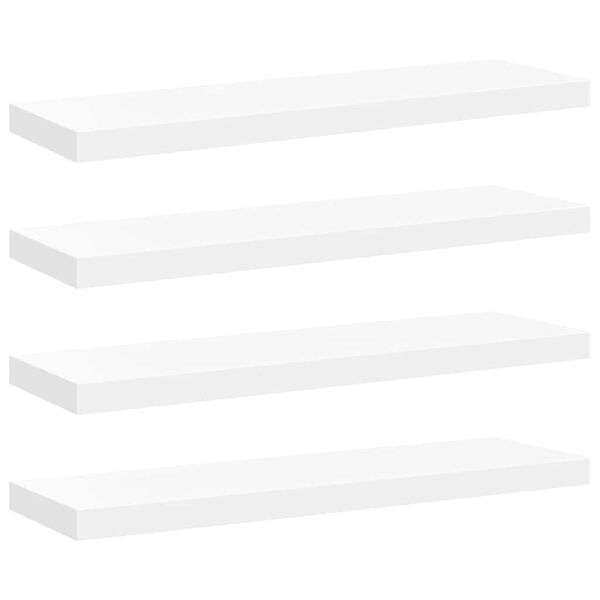 vidaXL Floating Wall Shelves 4 pcs White 80x23.5x3.8 cm MDF