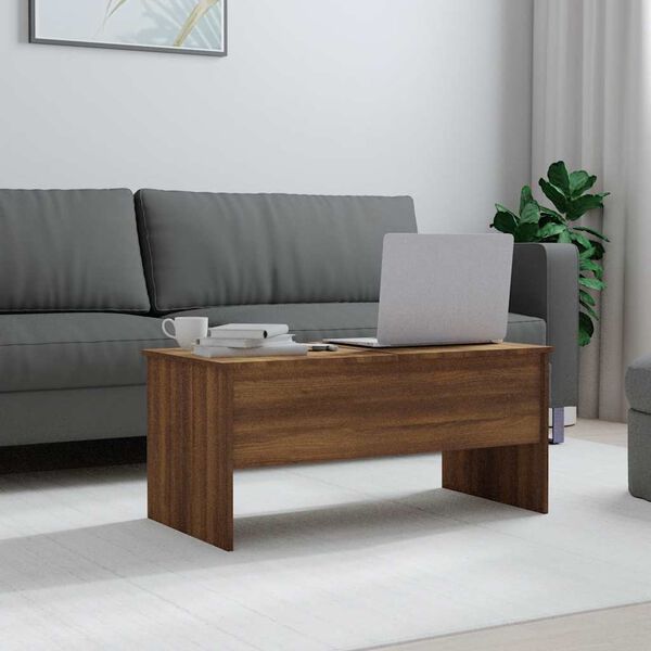 vidaXL Coffee Table Brown Oak 102x50.5x46.5 cm Engineered Wood