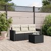 vidaXL 4 Piece Garden Sofa Set with Cushions Black Poly Rattan