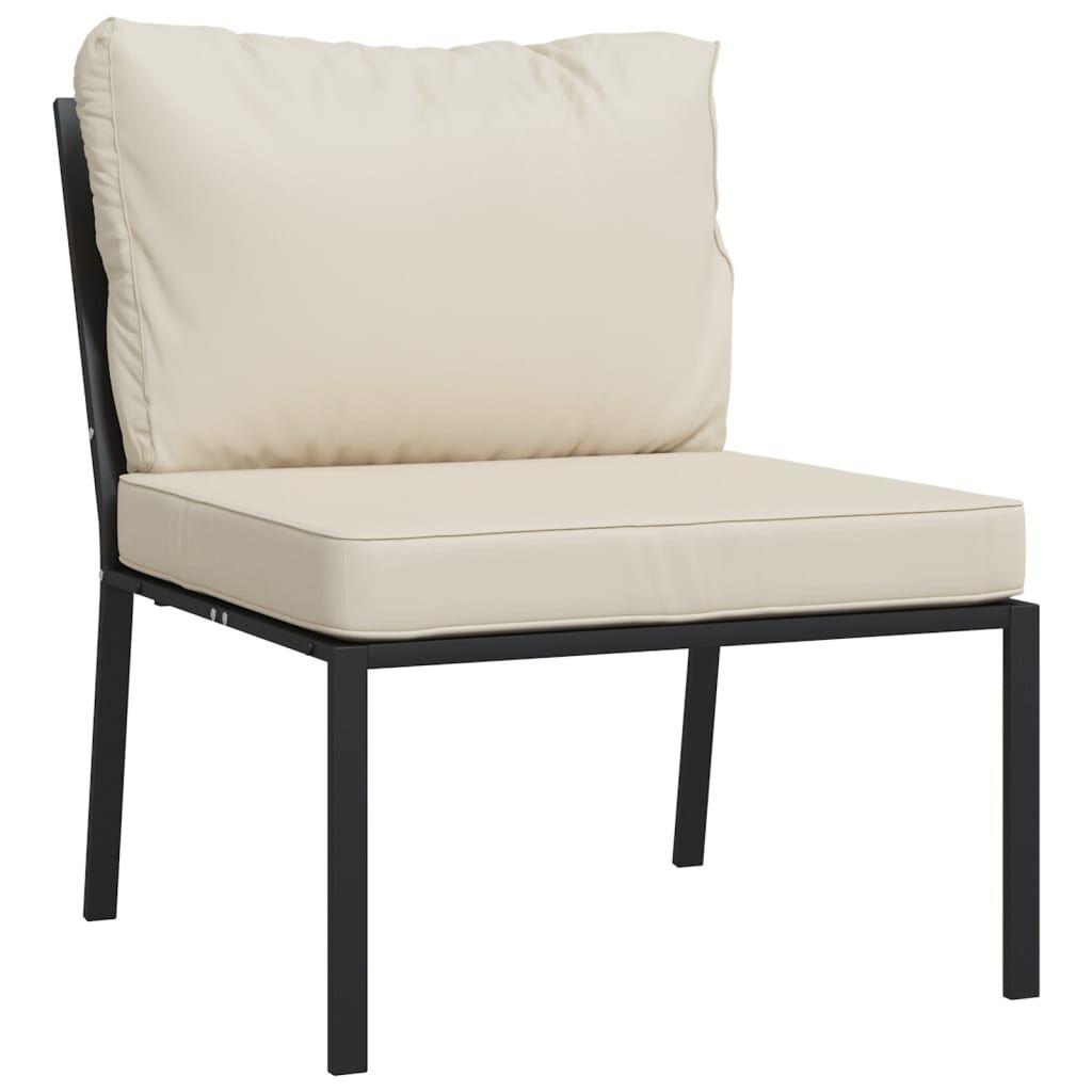 vidaXL 7 Piece Garden Lounge Set with Sand Cushions Steel