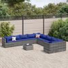vidaXL 11 Piece Garden Sofa Set with Cushions Grey Poly Rattan