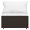 vidaXL 3 Piece Garden Lounge Set with Cushions Brown Poly Rattan