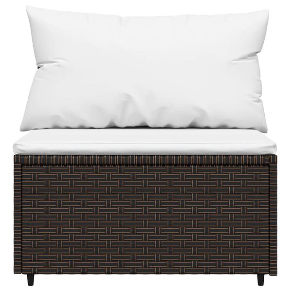 vidaXL 3 Piece Garden Lounge Set with Cushions Brown Poly Rattan