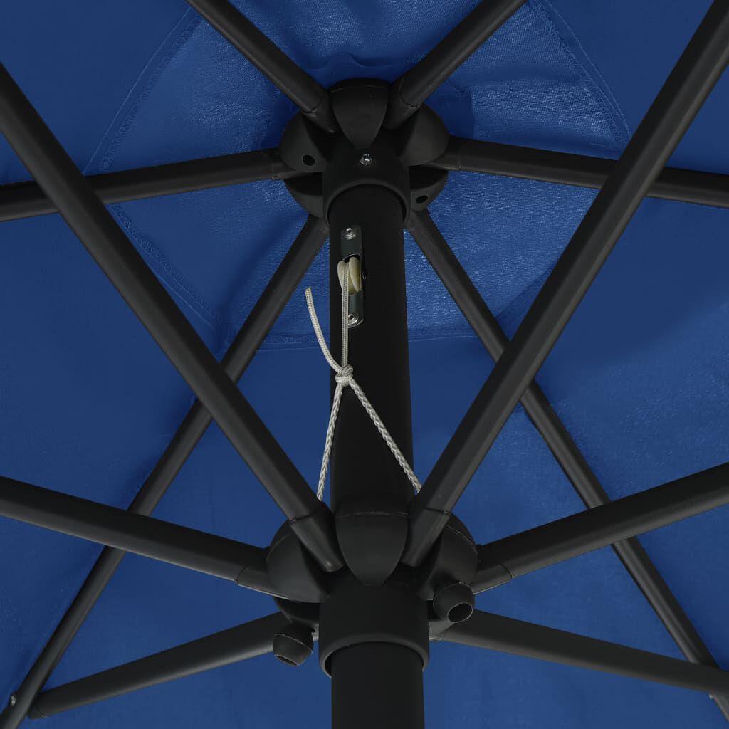 vidaXL Garden Parasol with Aluminium Pole 270x246 cm Azure Blue