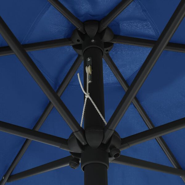 vidaXL Garden Parasol with Aluminium Pole 270x246 cm Azure Blue