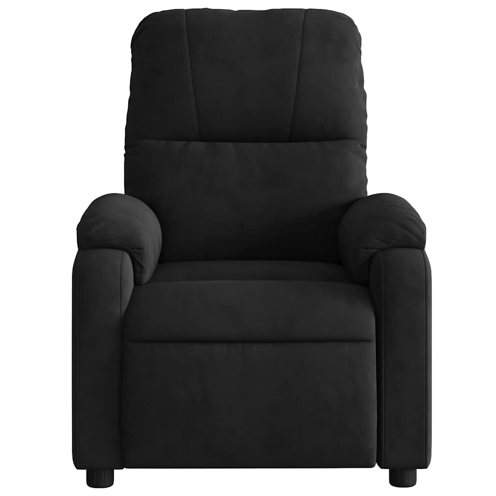 vidaXL Massage Recliner Chair Black Microfibre Fabric