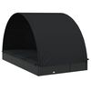 vidaXL 2-Person Sunbed with Round Roof Black 211x112x140 cm Poly Rattan