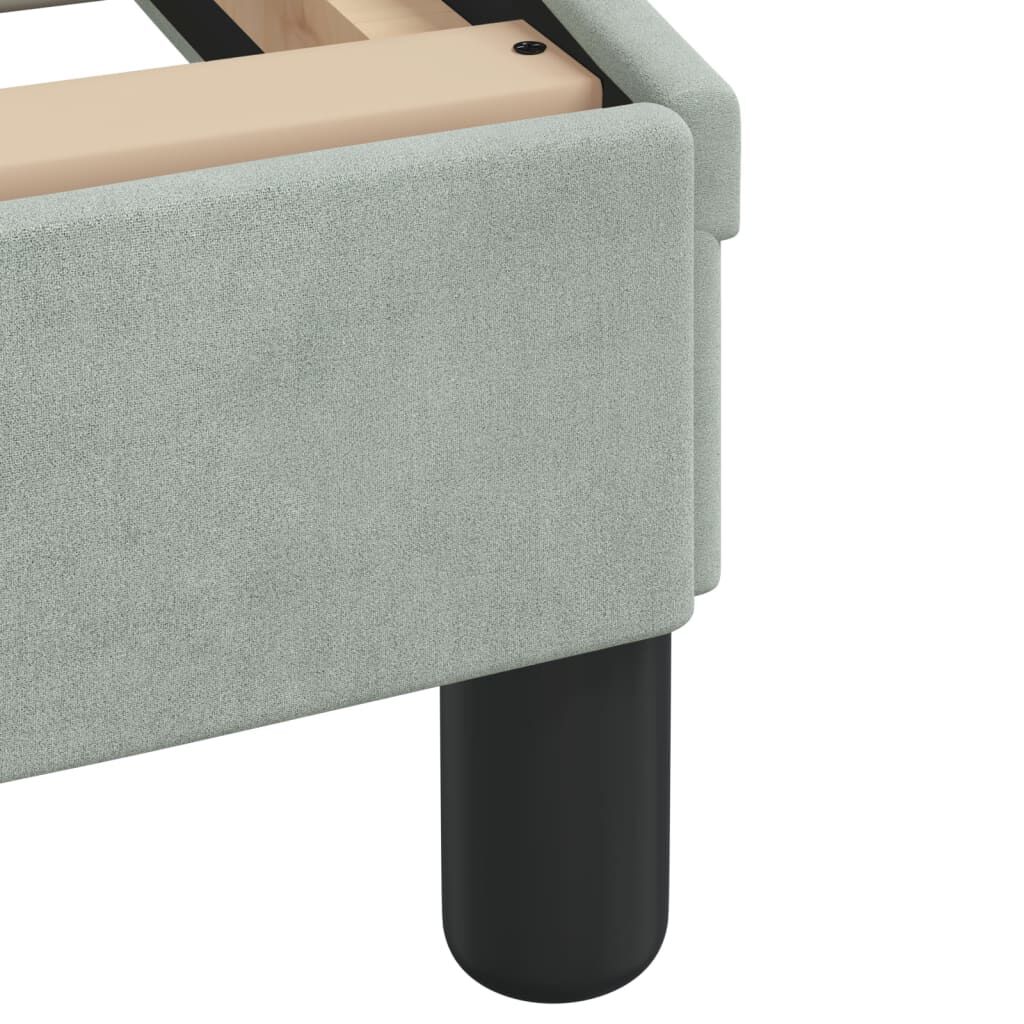 vidaXL Bed Frame without Mattress Light Grey 100x190 cm Velvet