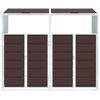 vidaXL Wheelie Bin Storage for Double Bins Brown 144x81x113 cm Steel