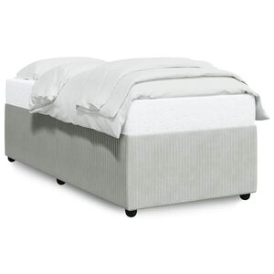 vidaXL Bed Frame without Mattress Light Grey Twin Velvet