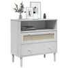 vidaXL Sideboard SENJA Rattan Look White 80x40x80 cm Solid Wood Pine