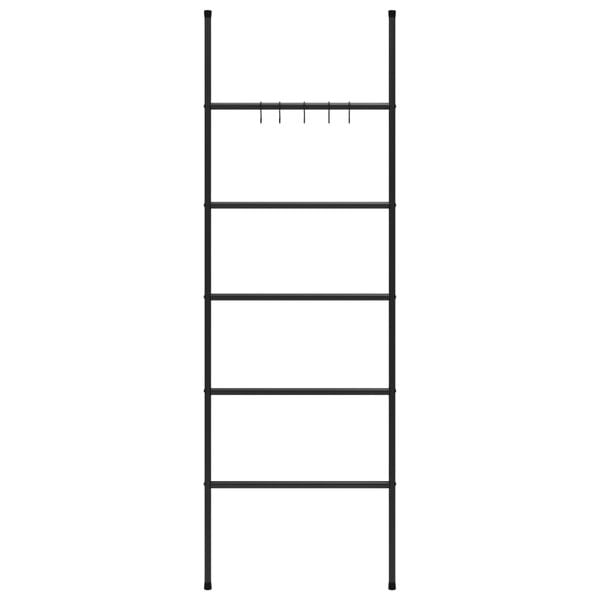 vidaXL Towel Rack Ladder with 5 Tiers Black 58x175 cm Iron