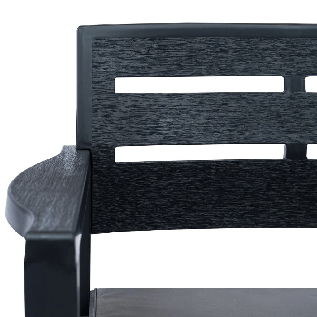 vidaXL 4 Piece Outdoor Lounge Set Plastic Anthracite