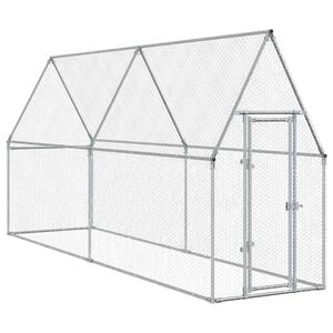 vidaXL Chicken Cage Silver 100x100x190 cm Galvanised Steel