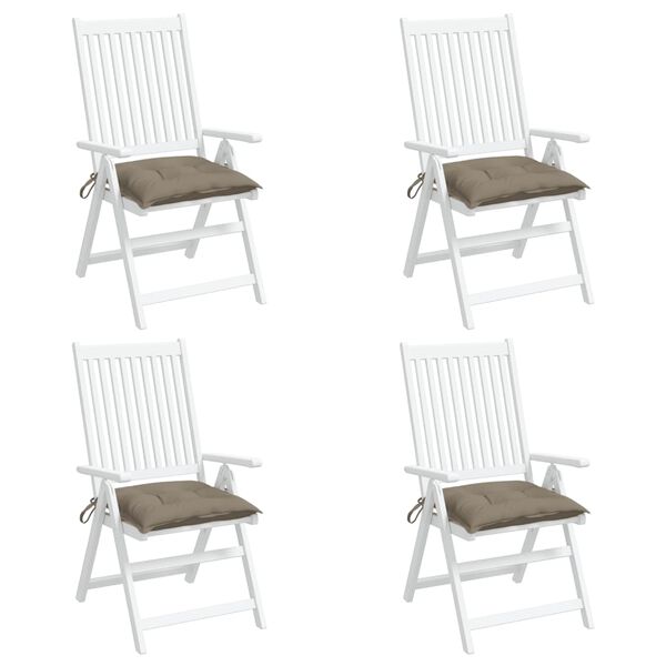 vidaXL Chair Cushions 4 pcs Taupe 40x40x7 cm Oxford Fabric