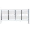 vidaXL Mesh Garden Gate Galvanised Steel 400x150 cm Grey