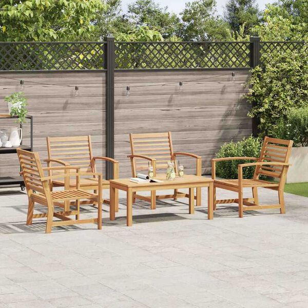 vidaXL Garden Sofa Set 5 pcs Natural Solid teak wood