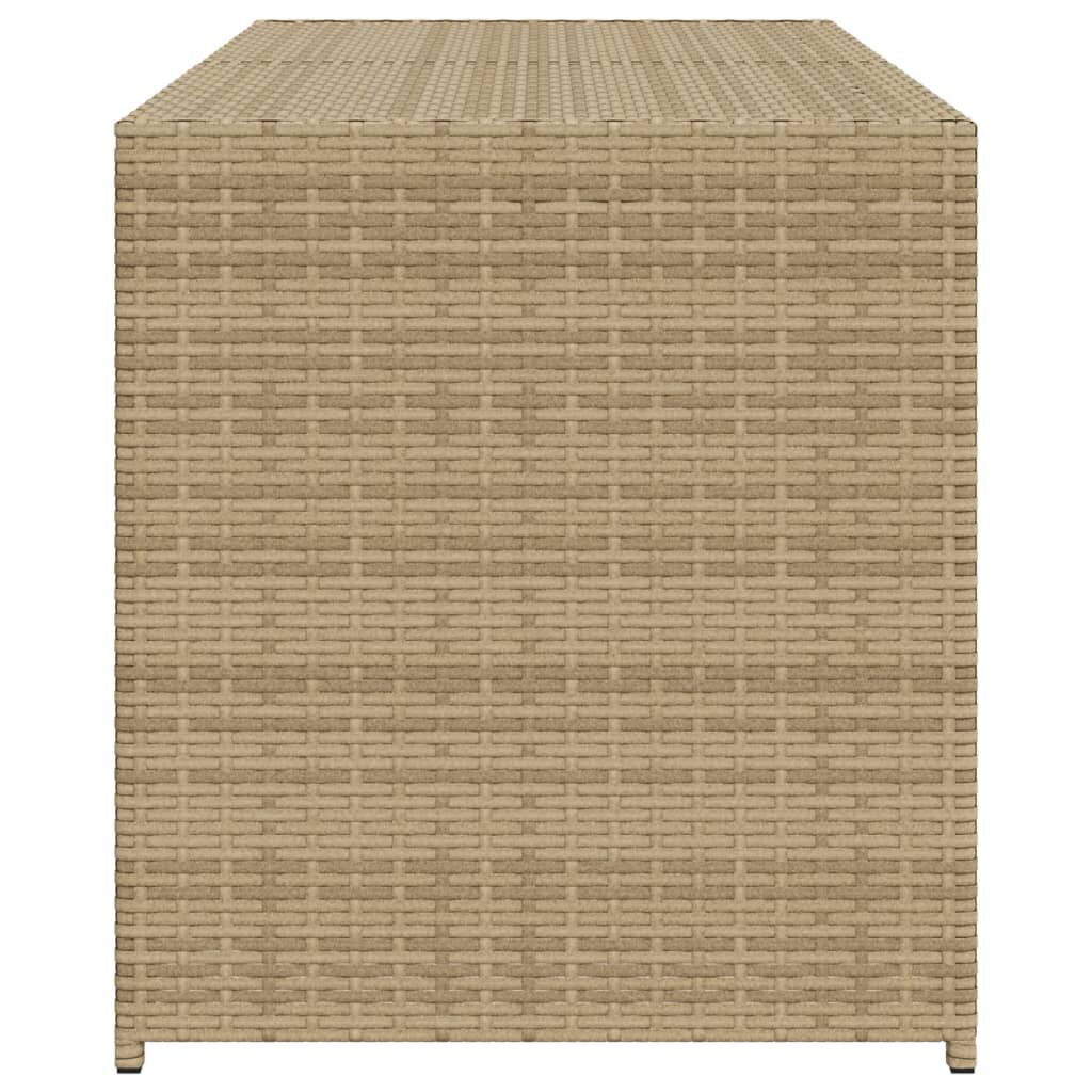 vidaXL Garden Storage Box Mix Beige 283L Poly Rattan