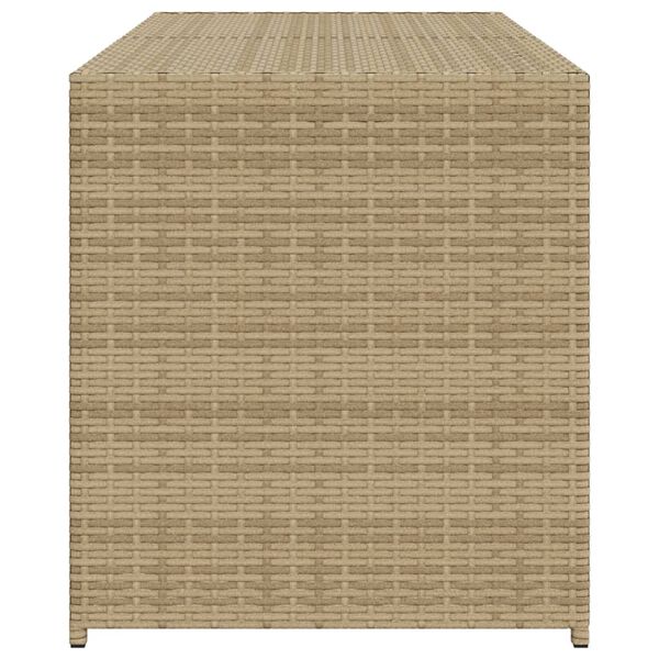 vidaXL Garden Storage Box Mix Beige 283L Poly Rattan