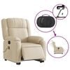 vidaXL Electric Stand up Massage Recliner Chair Cream Fabric
