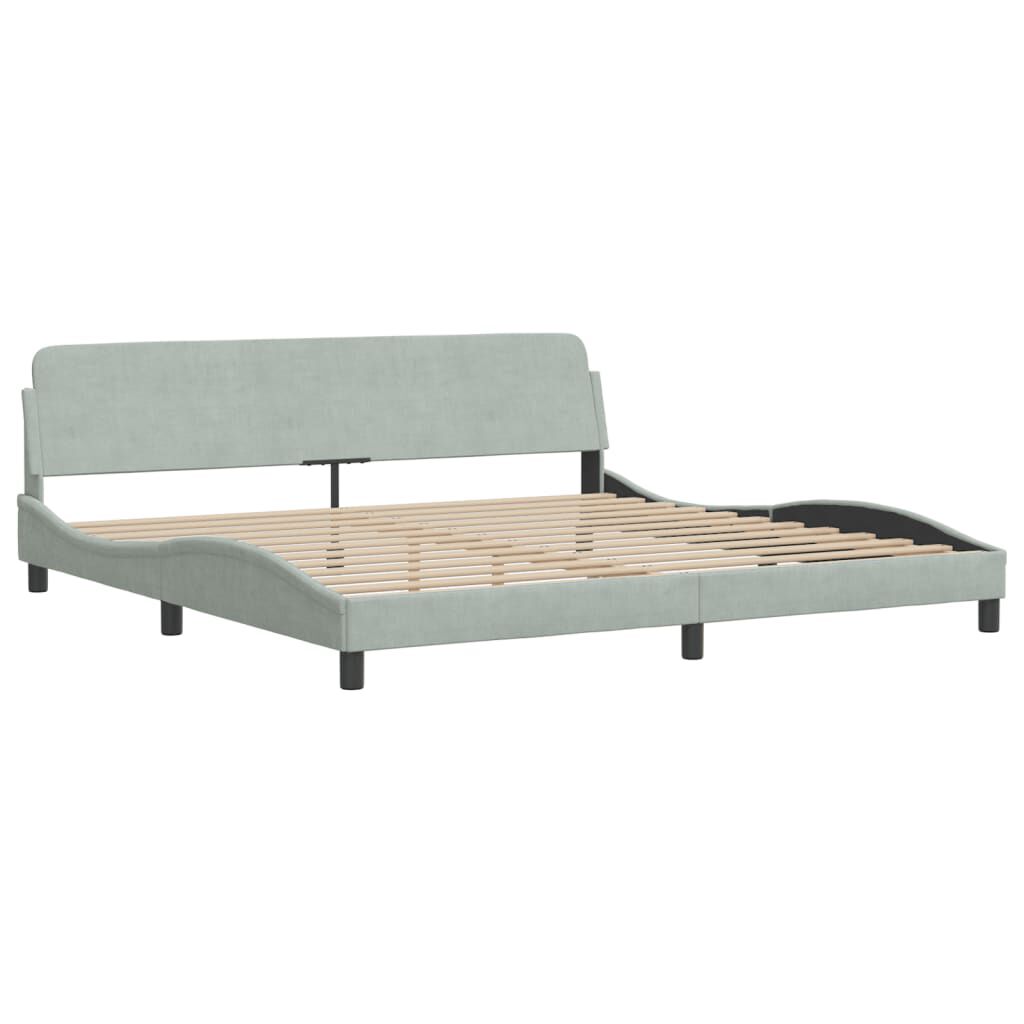 vidaXL Bed Frame without Mattress Light Grey 193x203 cm Velvet