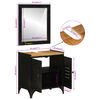 vidaXL 2 Piece Bathroom Furniture Set Iron and Solid Wood Mango
