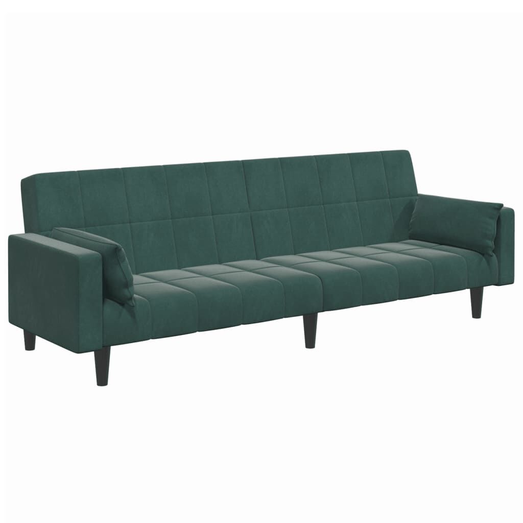 vidaXL 2-Seater Sofa Bed with Footstool Dark Green Velvet