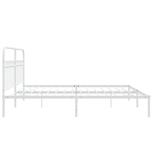 vidaXL Metal Bed Frame without Mattress with Headboard White 193x203cm