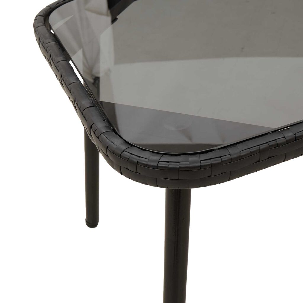 vidaXL Coffee Table Black 90x45x42 cm Poly Rattan