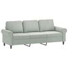 vidaXL 3 Piece Sofa Set with Cushions Light Grey Velvet