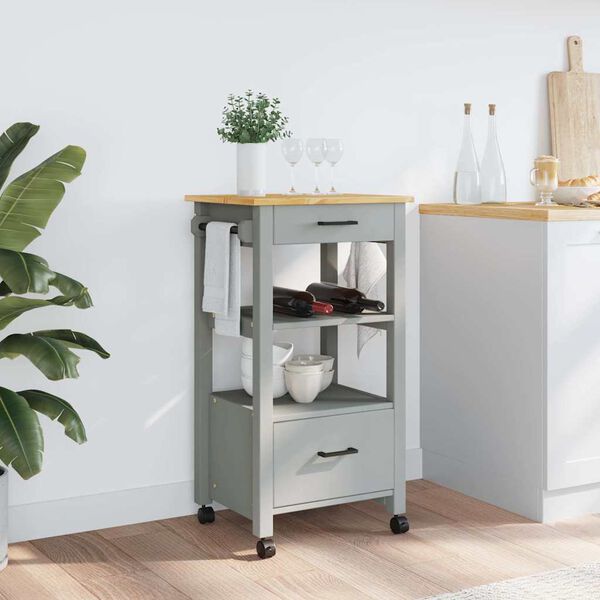 vidaXL Kitchen Trolley MONZA 48x40x88.5 cm Solid Wood Pine