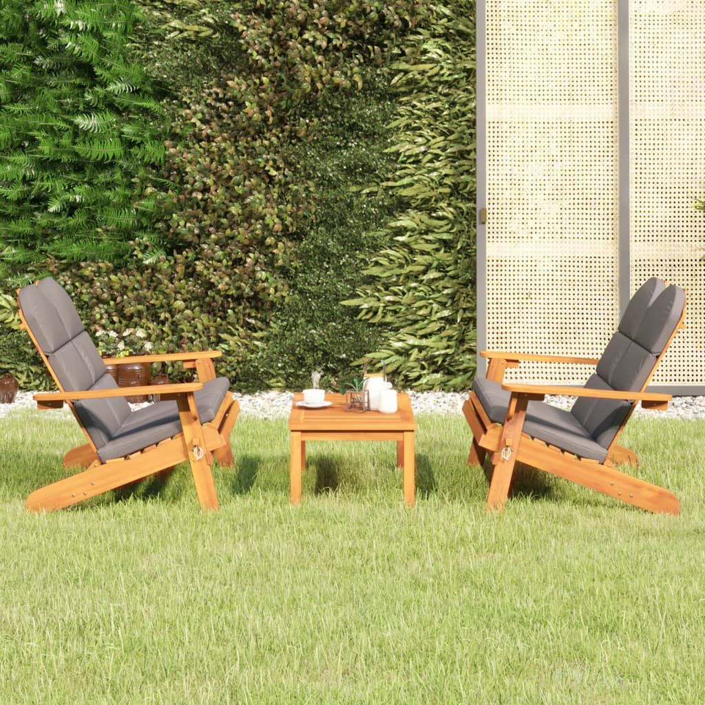 vidaXL 3 Piece Adirondack Garden Lounge Set Solid Wood Acacia
