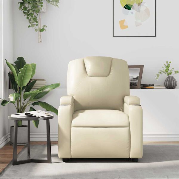 vidaXL Recliner Chair Cream Faux Leather