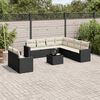 vidaXL 10 Piece Garden Sofa Set with Cushions Black Poly Rattan