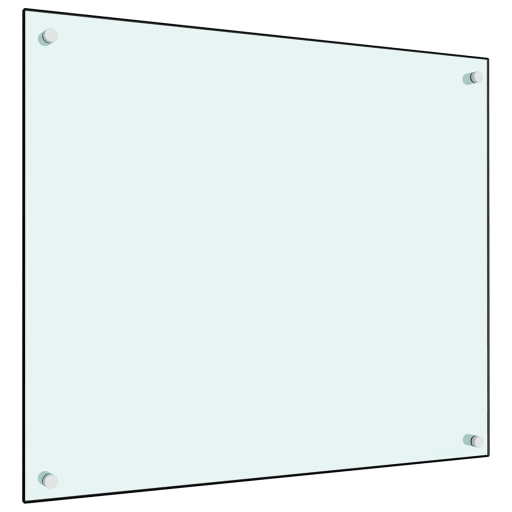 vidaXL Kitchen Backsplash White 70 x 60 cm Tempered Glass