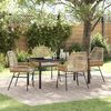 vidaXL Garden Dining Set with Cushion 5 pcs Brown Poly Rattan