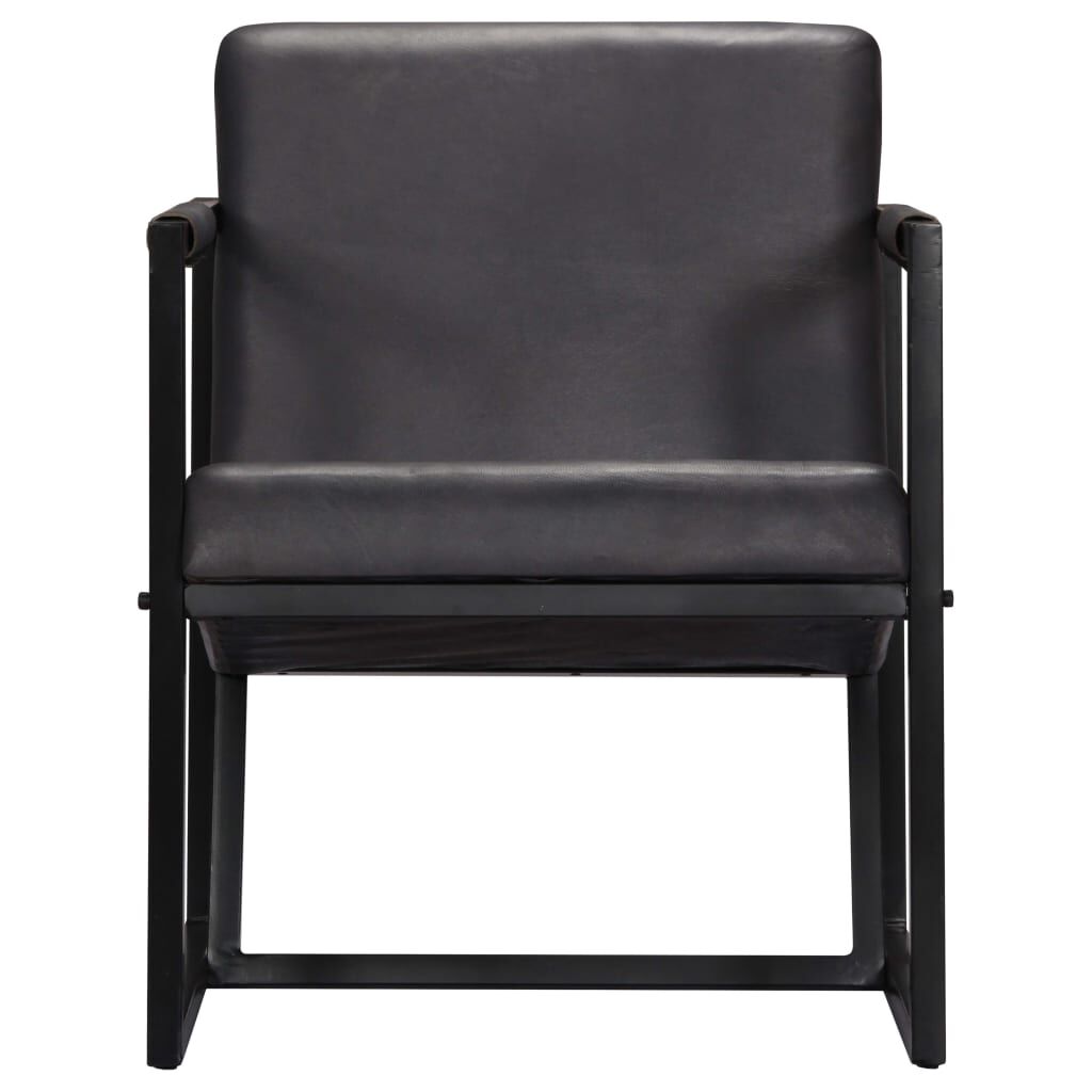 vidaXL Armchair Grey Real Leather