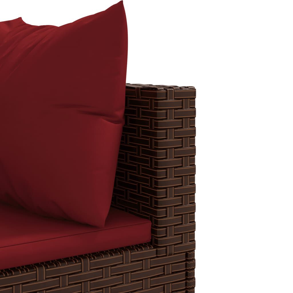 vidaXL 11 Piece Garden Sofa Set with Cushions Brown Poly Rattan